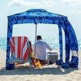 thumbnail image 1 of AMMSUN 6.2'×6.2' Beach Cabana Tent with Side Wall UPF 50+ Easy Setup Canopy Shade,Blue Coral, 1 of 9