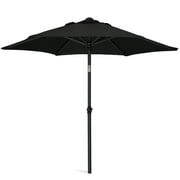 AMMSUN 6ft Black Small Patio Umbrella for Table Pool Lawn Balcony uv50+ , Push Up & Tilt