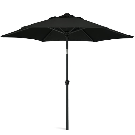 AMMSUN 6ft Black Small Patio Umbrella for Table Pool Lawn Balcony uv50+ , Push Up & Tilt