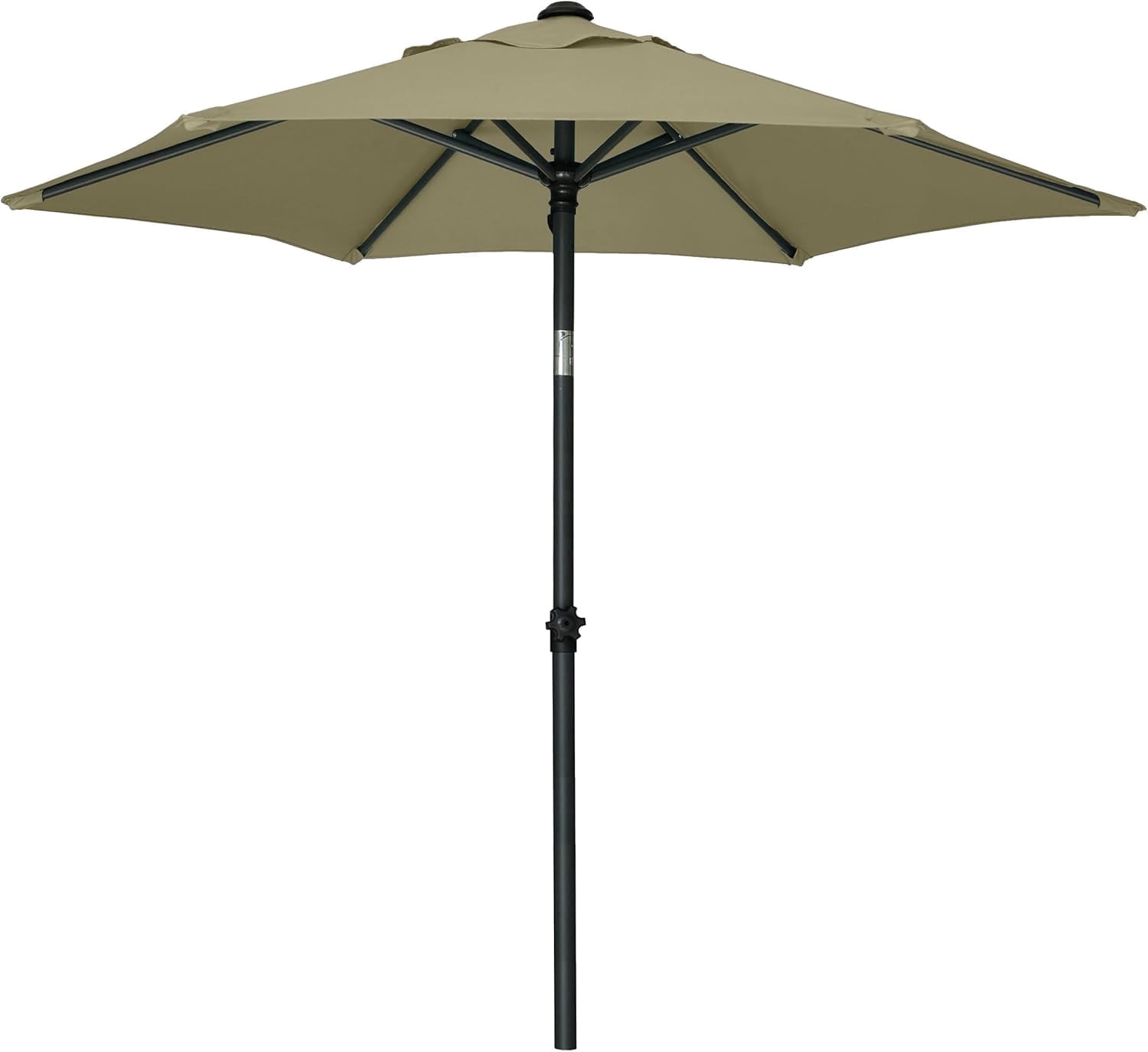 AMMSUN 6ft Round Patio Umbrella, Khaki, Push Up & Tilt Small Outdoor Market Umbrella for Pool Lawn Balcony Garden