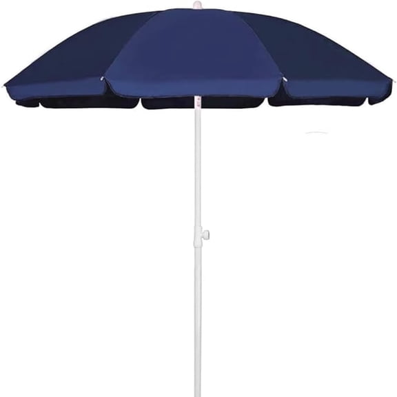 AMMSUN 6ft Blue Portable Picnic Umbrella Small beach Patio Umbrella,Push Up & Tilt & Carry Bag