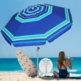 thumbnail image 1 of AMMSUN 7ft Heavy Duty Beach Umbrella UPF50+ with Sand Anchor & Tilt Shelter & Bag,Blue Horizon, 1 of 9