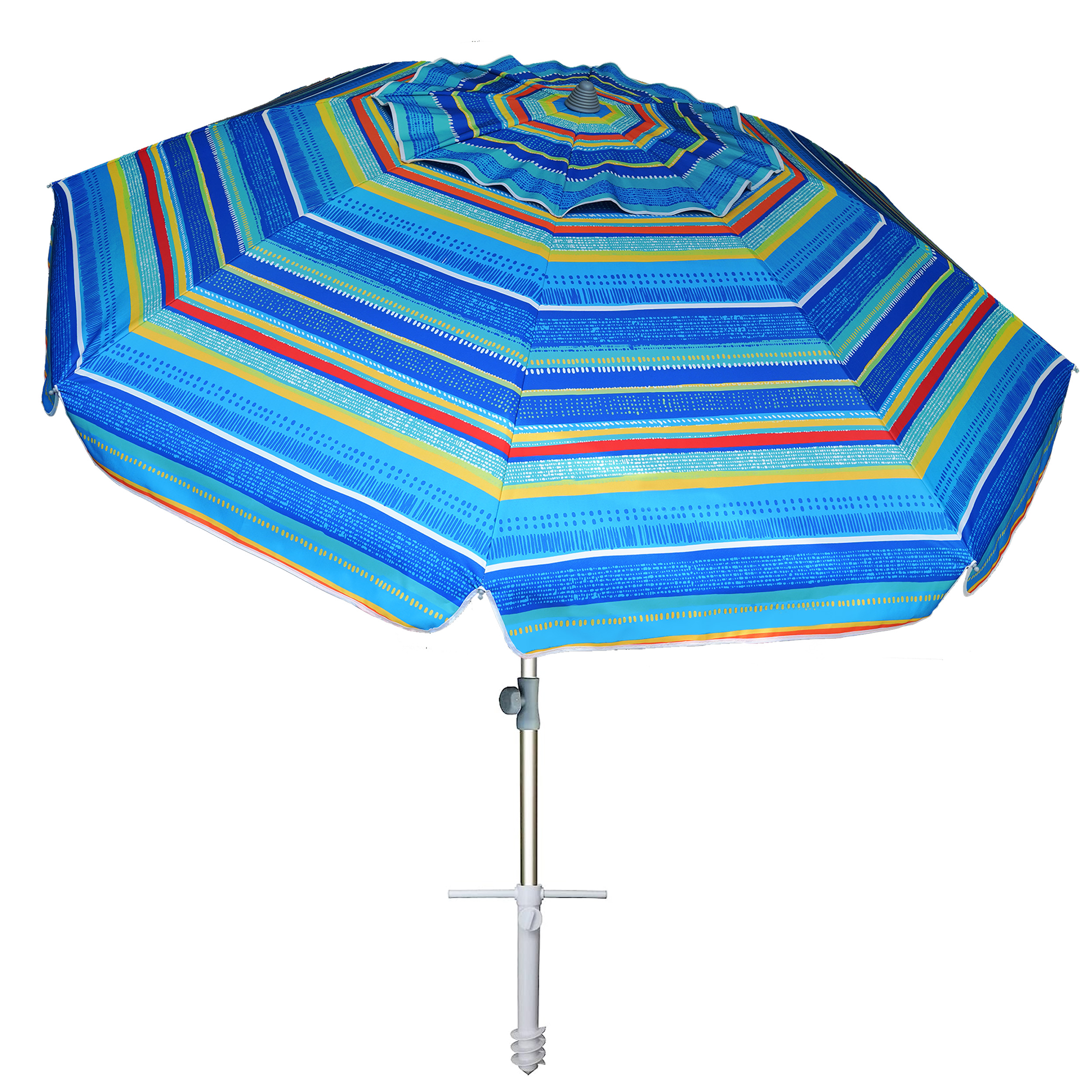 AMMSUN 7ft Heavy Duty Beach Umbrella with Sand Anchor & Tilt Sun
