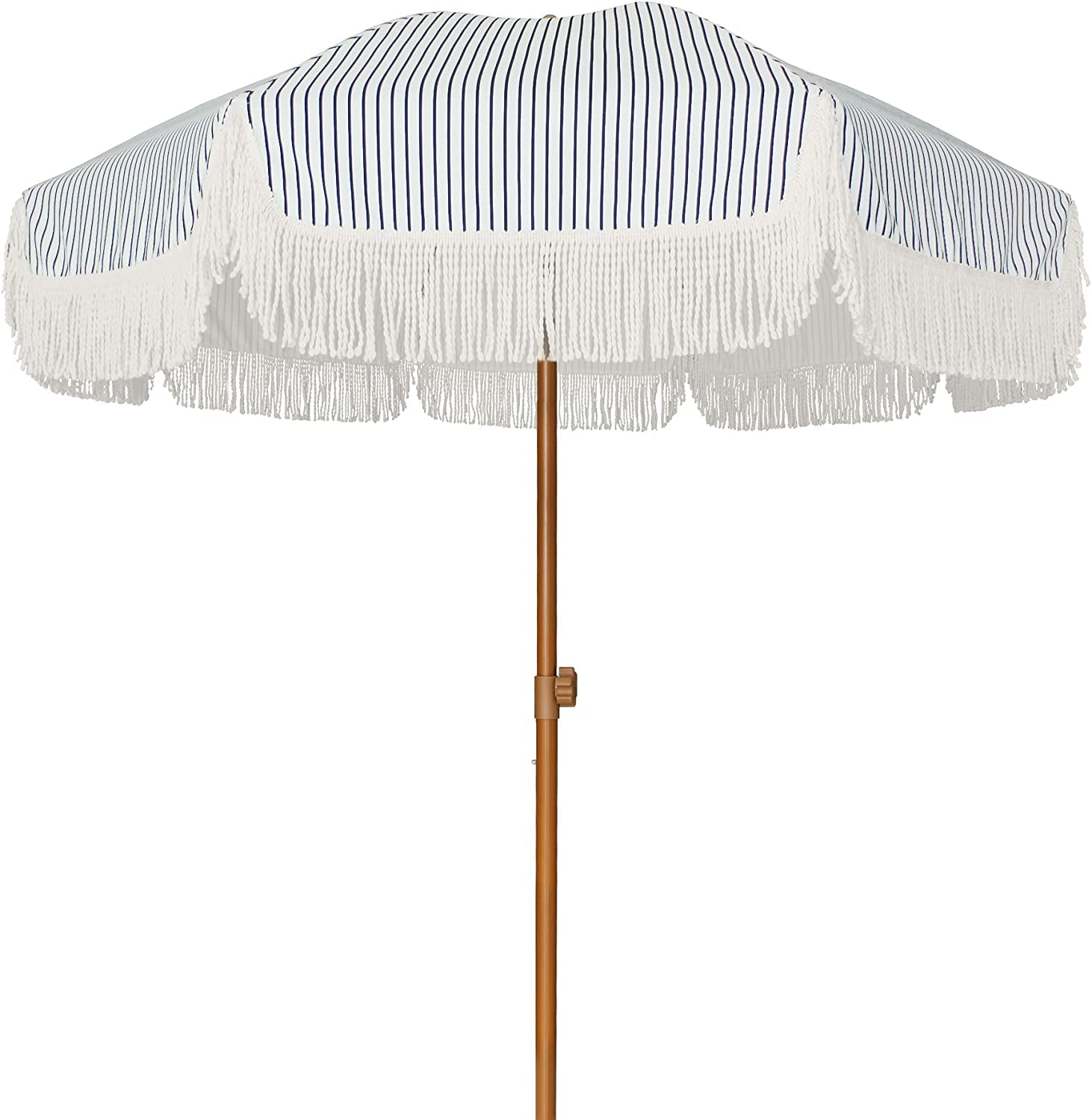 AMMSUN 7ft Patio Umbrella with Fringe Outdoor Tassel Umbrella UPF50