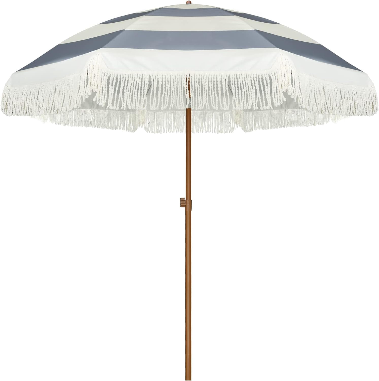 AMMSUN 7ft Patio Umbrella with Fringe Outdoor Tassel Umbrella UPF50