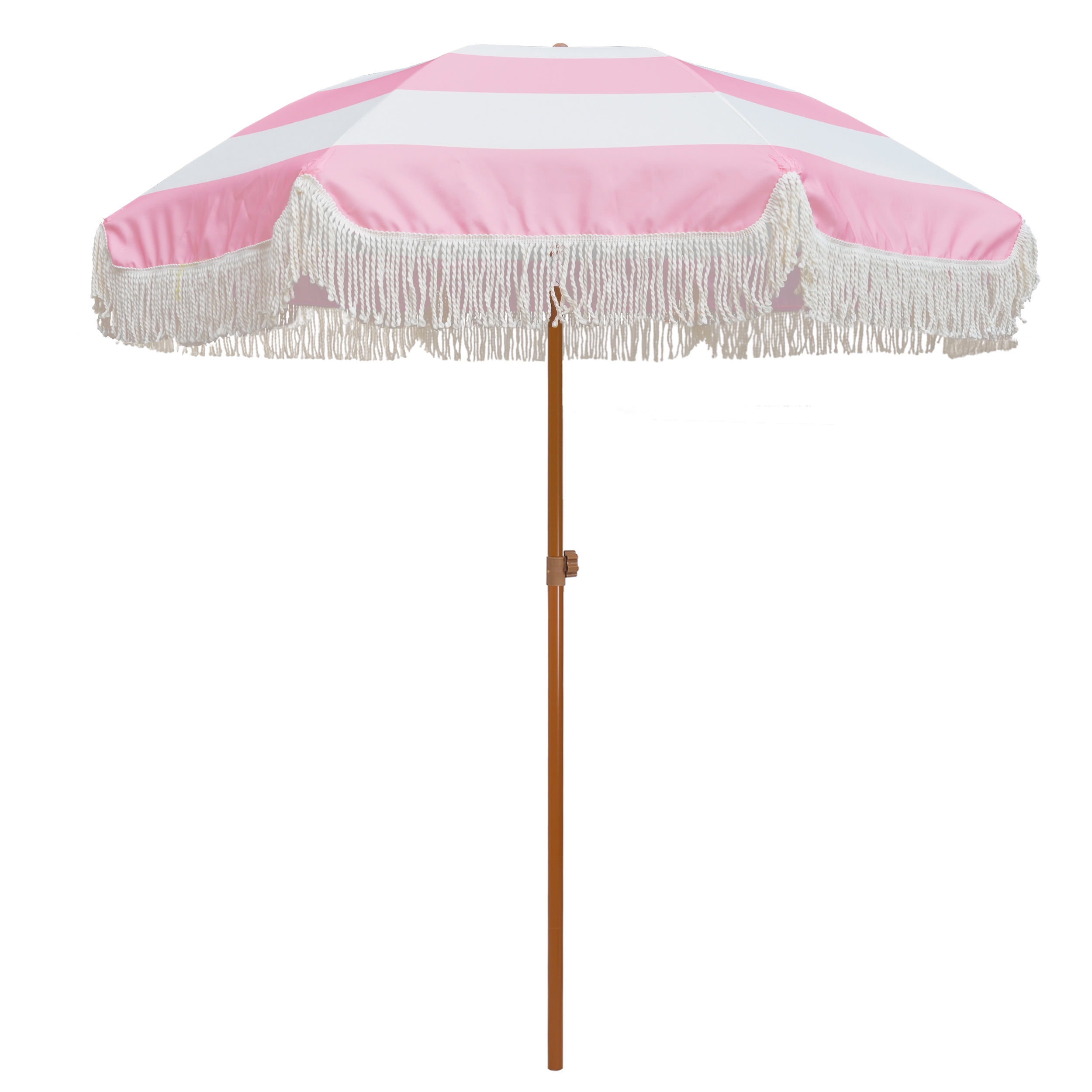 AMMSUN 7ft Patio Umbrella with Fringe Outdoor Tassel Umbrella UPF50