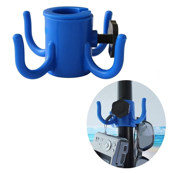 AMMSUN Beach Umbrella Hanging Hook with 4 Prongs Plastic for Towel Hat Clothes Sunglasses Bag,Blue