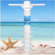 AMMSUN 15  White ABS Beach Umbrella Sand Anchor 5 Spiral Screw Heavy Duty Universal Fit