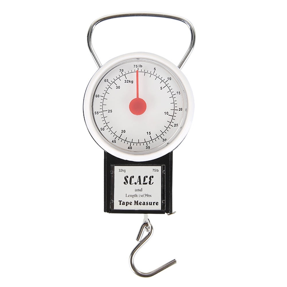 22kg/50lb Hanging Hook Scale with Measuring Tape Fishing Travel Weighing  Scales