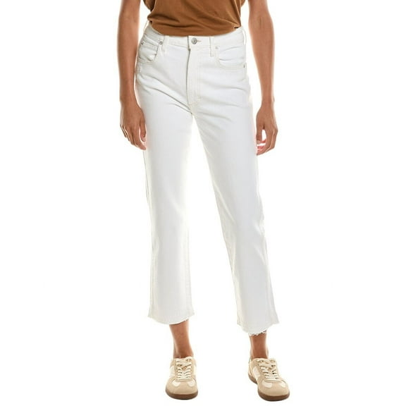 AMO DENIM womens AMO Chloe Released Hem White Sand Crop Jean, 23, White