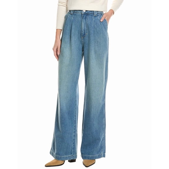 AMO DENIM womens AMO Matilda Skipper Pleated Wide Leg Jean, 30, Blue