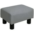 thumbnail image 1 of AMO Ottoman Foot Rest, Small Foot Stool with Linen Fabric Upholstery and Plastic Legs, Cube Ottoman for Living Room, Gray, 1 of 6