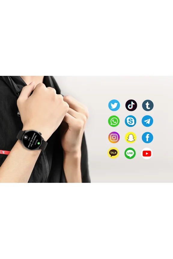 AMOLED Digital Smart Watch, Sport Monitor, 1.43'' HD Touch Screen BT IP68 WaterproofVersatile Smart Watch for Men Women Seamless Bluetooth CallingExtendedBatteryLifeBlackA200 T6Pro