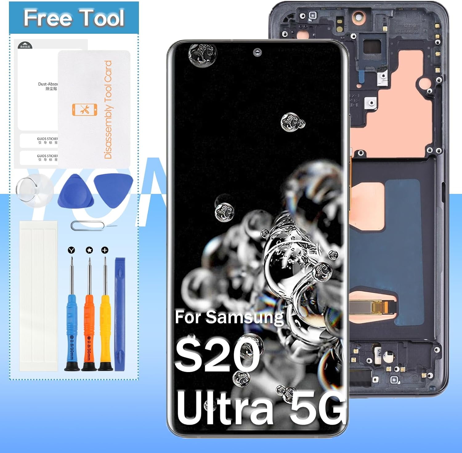 AMOLED for Samsung Galaxy S20 Ultra 5G/ S20 Ultra 4G LCD Display(Original)  G988B/DS G988A G988F G988P G988R4 G988T G988U G988V Screen Replacement  Touch Digitizer Assembly(Black with Frame) - Walmart.com