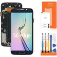 thumbnail image 1 of AMOLED for Samsung Galaxy S6 Edge Screen Replacement for Samsung S6 Edge LCD Display SM-G9250 SM-G925A SM-G925F SM-G925FQ LCD Digitizer Assembly Repair Parts Black with Frame, 1 of 7