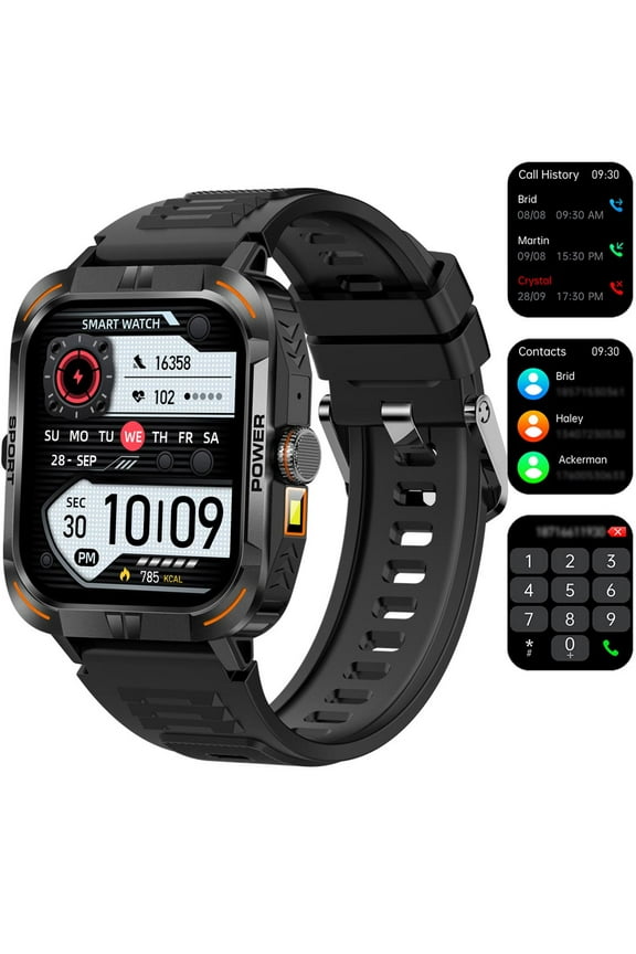 AMOLED Ultra-Clear Square Screen Smart Watches for Men Women 1.97'' Smartwatch Fitness Tracker with Answer Make Calls 100+ Sports Modes/Message Reminder, IP68 Waterproof for Android iPhone Devices