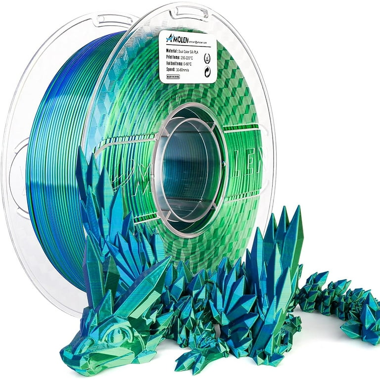 AMOLEN 3D Printer Filament, PLA Filament 1.75mm Dual Color