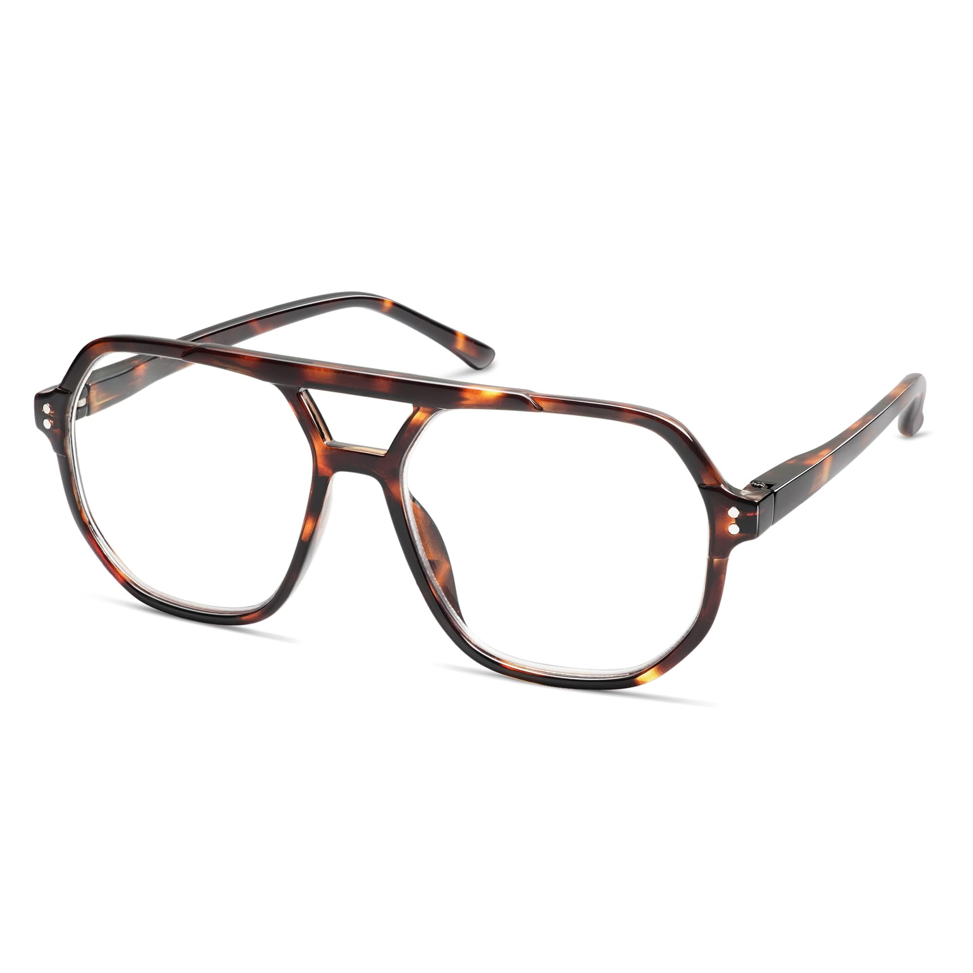 AMOMOMA Trendy Retro Aviator Reading Glasses for Women Men,Classic