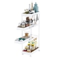 thumbnail image 1 of AMONSEE 4-Tier Rolling Cart,Storage Cart with Wheels,Utility Carts for Office Kitchen Bathroom,White, 1 of 10