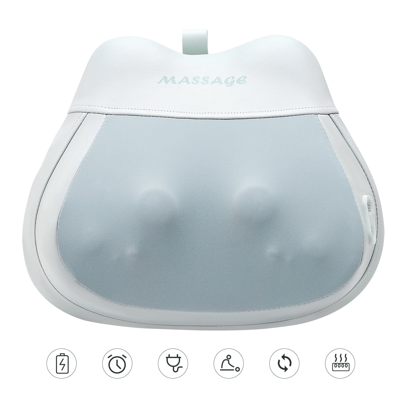 AMONSEE Back Massager with Heat Rechargable 3D Kneading Neck Massager Pillow for Pain Relief
