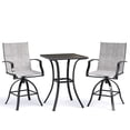 thumbnail image 1 of AMOPATIO 3-Piece Patio Swivel Bar Set - All Weather High Top Bistro Set with 2 Oversize Bar Stools & Metal Table for Backyard, Garden, Porch, Light Gray, 1 of 6