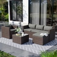 thumbnail image 1 of AMOPATIO 6-Piece Patio Furniture Set, Outdoor Patio Sectional Furniture All-Weather Rattan Wicker Patio Conversation Set Outdoor Furniture for Backyard Balcony,Gray, 1 of 7