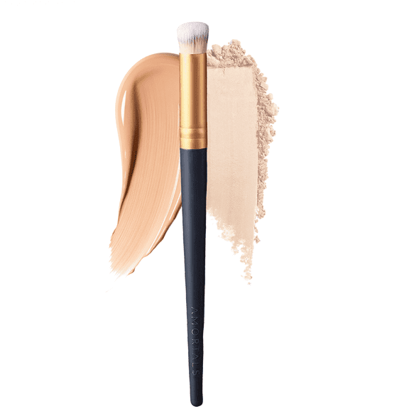 AMORTALS Precision Round Head Under Eye Concealer Brush for Dark Circles, Blemishes & Tear Troughs - Seamless Blending with Premium Synthetic Bristles
