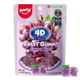 thumbnail image 1 of AMOS 4D Fruit Gummy Natural Grape Burst, Fruity Snacks Jelly Filled 2.29oz Per Bag(3 Bags), 1 of 5