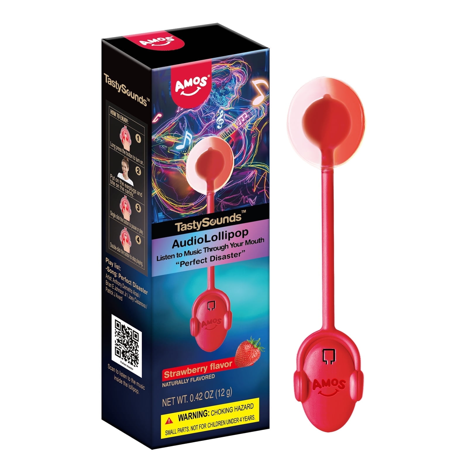 AMOS Music Lollipop Suckers Lollipop Fat Free Singing Lollipop, Creative Gift Party