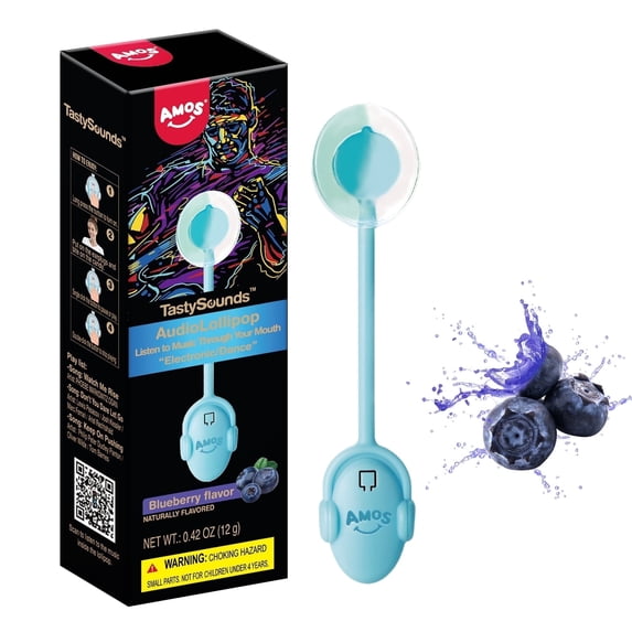 AMOS Music Lollipop Suckers Tastysounds Lollipop Fat Free Blueberry, Creative Gift Party