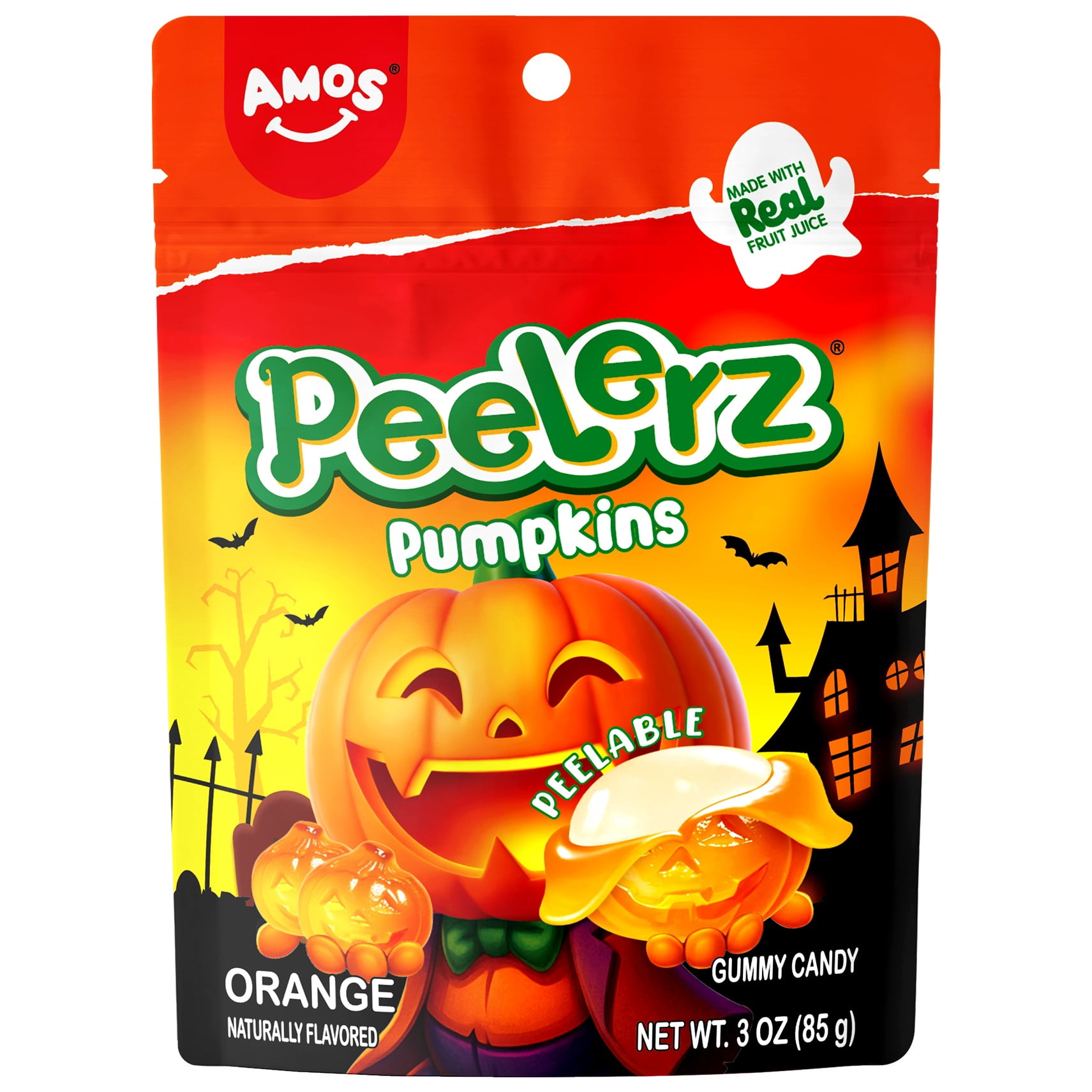 AMOS Peelerz Pumpkins Peelable Gummy Candy, Chewy Candy Bag, Great for ...