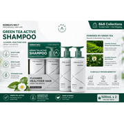AMOS Professional Green Tea Active Shampoo 2-Pack 16.9 fl oz / 500mL   Scalp Care & Deep Cleansing Shampoo Made in Korea