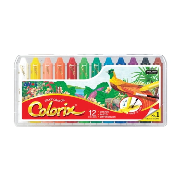COLORIX Twistable Crayons — 3 in 1 Gel Crayons, Pastel & Watercolor with Twist-Up Design, 12 Count, Soft Texture, Non Toxic, Easy Grip Coloring Supplies for Kids, Preschool & Travel