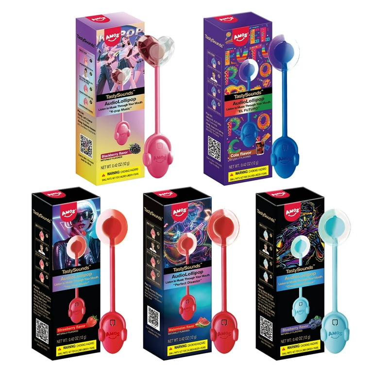 あめ AMOS Tasty Sounds Music Lollipop, Audio Lollipop Sugar Free Candy
