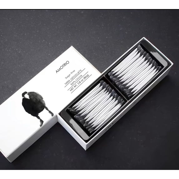 AMOTRIO Sugar-Free Couverture Dark Chocolate 80%, 22 Ct, Delivered with Cold Packs