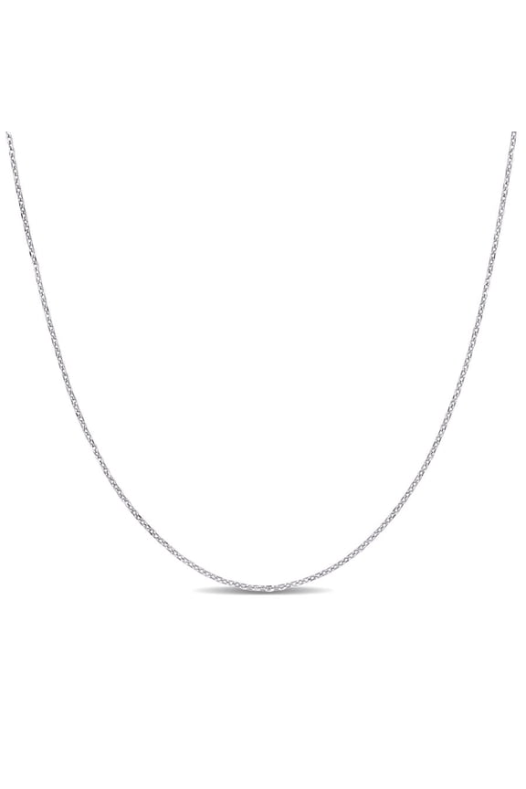 0.7mm Diamond-cut Cable Chain Necklace In 14K White Gold - 16 In