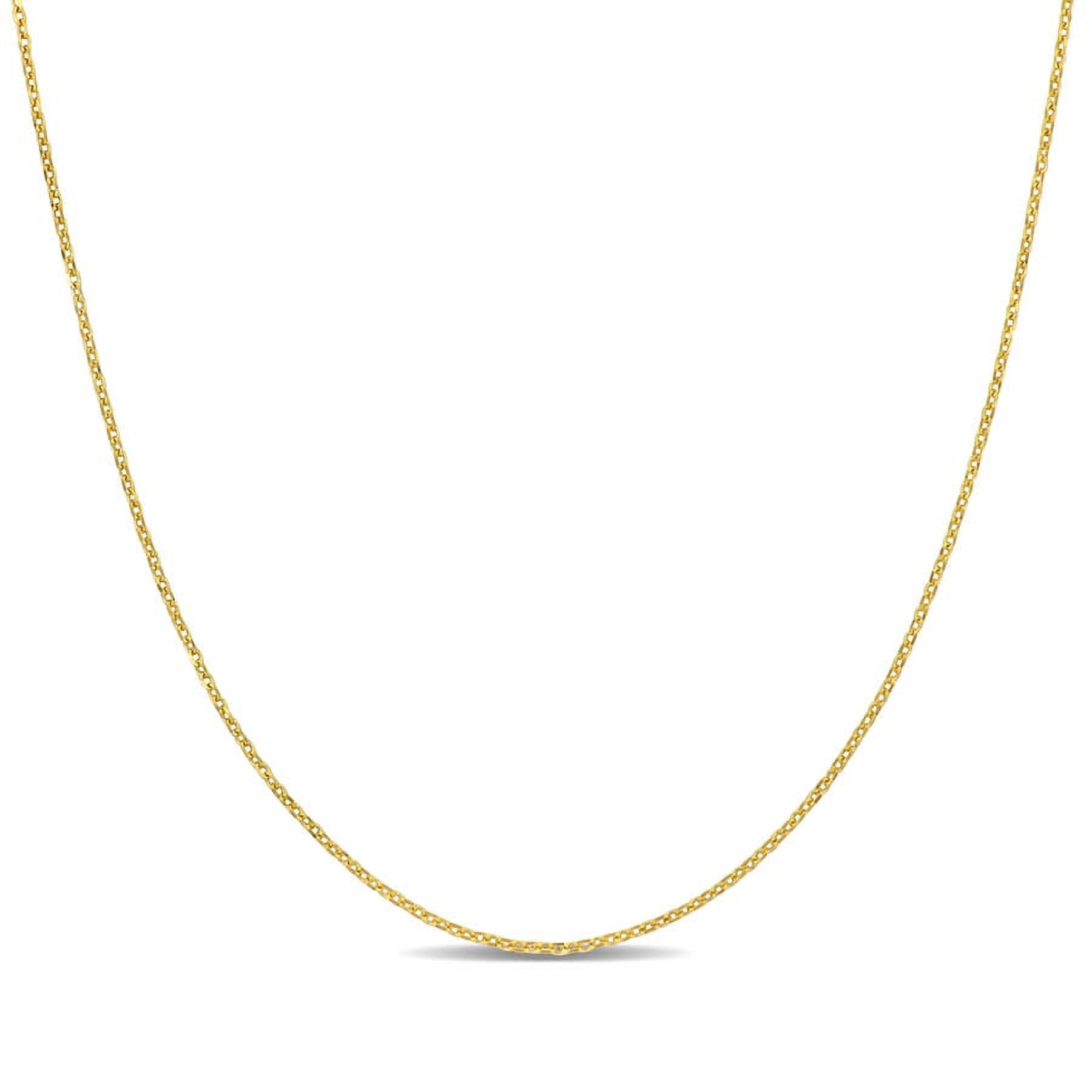 AMOUR 0.7mm Diamond-cut Cable Chain Necklace In 14K Yellow Gold - 18 In ...