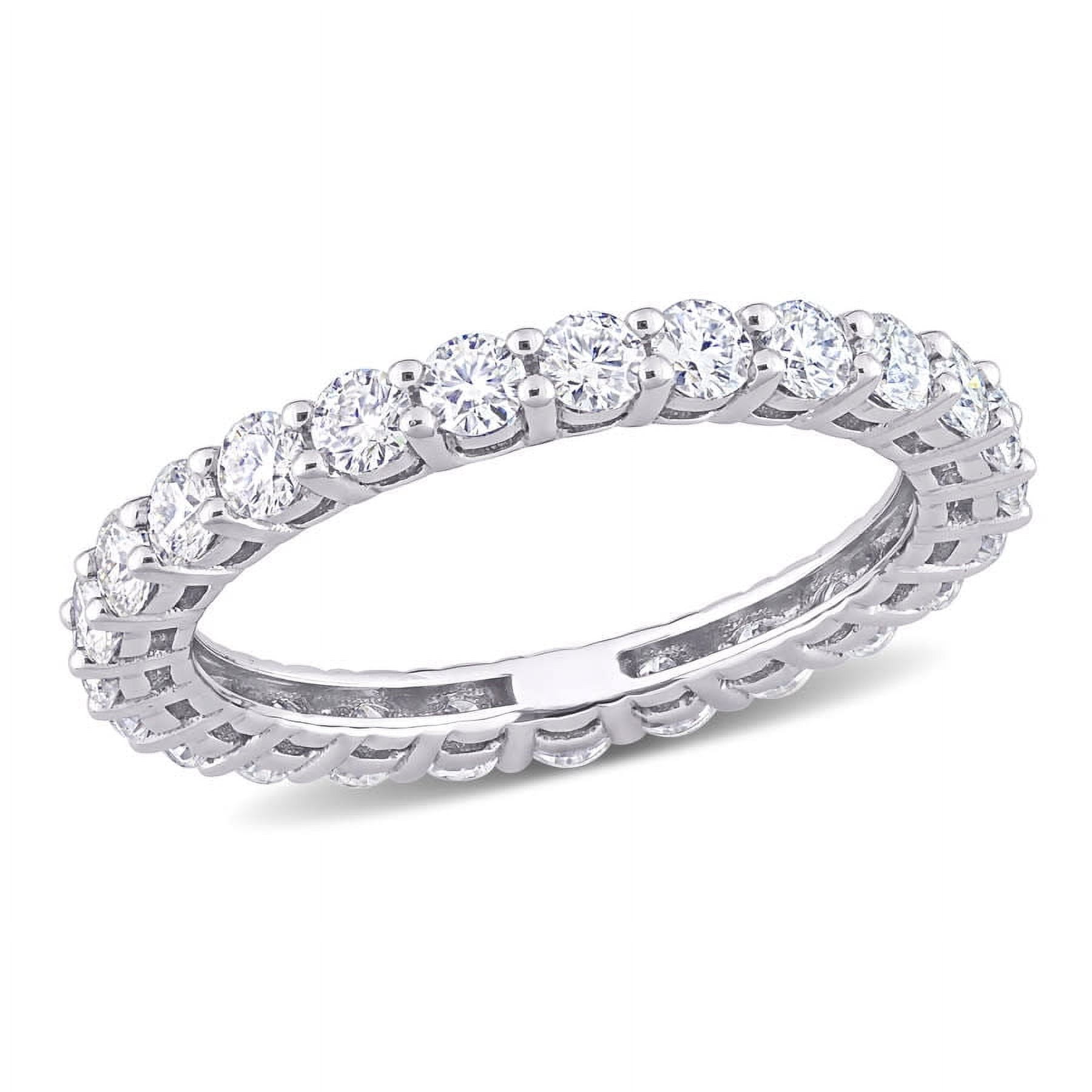 AMOUR 1 1/2 CT DEW Created Moissanite Eternity Ring In 10K White Gold