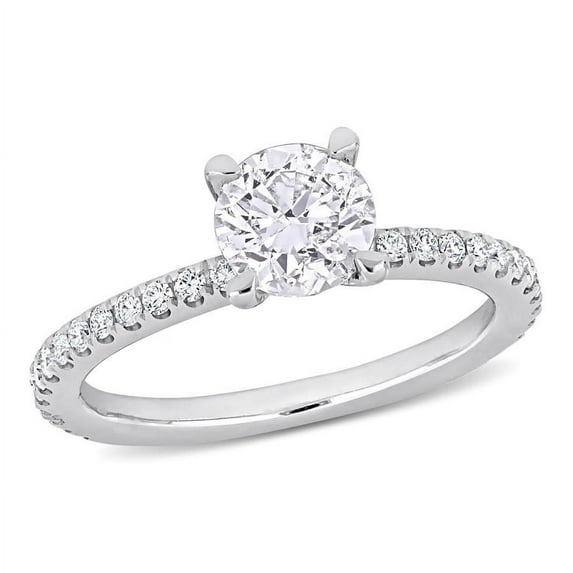 AMOUR 1 1/3 CT TW Diamond Solitaire Engagement Ring In 14K White Gold