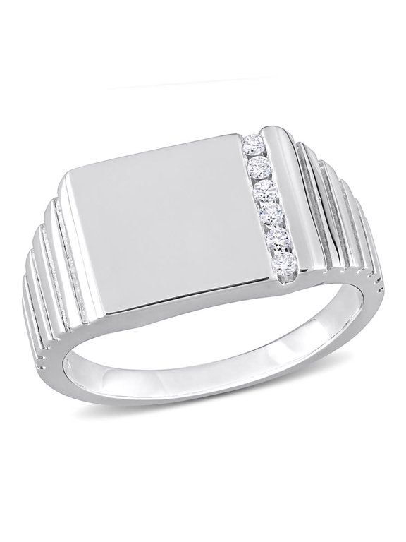 1/10 CT TDW Diamond Men's Ring In Sterling Silver