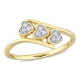 thumbnail image 1 of AMOUR 1/10 CT TW Diamond Triple Heart Bypass Promise Ring In Yellow Plated Sterling Silver, 1 of 1
