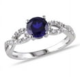 thumbnail image 1 of AMOUR 1/10 CT TW Diamond and Created Blue Sapphire Engagement Ring In 10K White Gold, 1 of 1