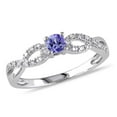 thumbnail image 1 of AMOUR 1/10 CT TW Diamond and Tanzanite Infinity Ring In Sterling Silver, 1 of 1