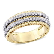 AMOUR 1/2 CT TW Diamond Double Row Eternity Ring In 14K 2-Tone Gold