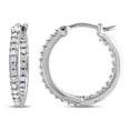 thumbnail image 1 of AMOUR 1/2 CT TW Diamond Inside Outside Hoop Earrings In Sterling Silver, 1 of 1