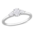 thumbnail image 1 of AMOUR 1/2 CT TW Oval and Pear Diamond 3-sTone Engagement Ring In 14K White Gold, 1 of 1