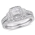 thumbnail image 1 of AMOUR 1/3 CT TW Diamond Halo Vintage Bridal Set In 10K White Gold, 1 of 1