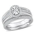 thumbnail image 1 of AMOUR 1/3 CT TW Diamond Oval Bridal Ring Set In Sterling Silver, 1 of 1