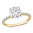 thumbnail image 1 of AMOUR 1 4/5 CT DEW Created Moissanite and 1/10 CT TDW Diamond Engagement Ring In 14K Yellow Gold, 1 of 1