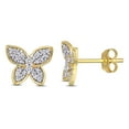 thumbnail image 1 of AMOUR 1/5 CT TW Diamond Butterfly Stud Earrings In 10K Yellow Gold, 1 of 1